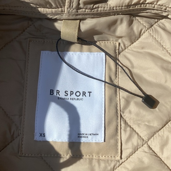 Banana Republic Quilted Half Zip Anorak Jacket Coat NEW XS Tan Beige - Picture 12 of 14